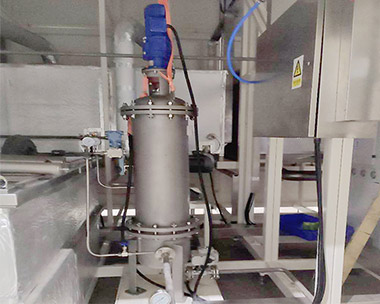 Ultrasonic cleaning liquid filtration site in the electronics industry