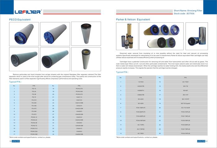 LNG Coalescer & Separator Filter Cartridge LEFILTER