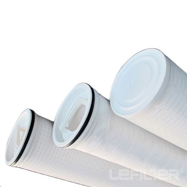 Large flow pleated water filter element