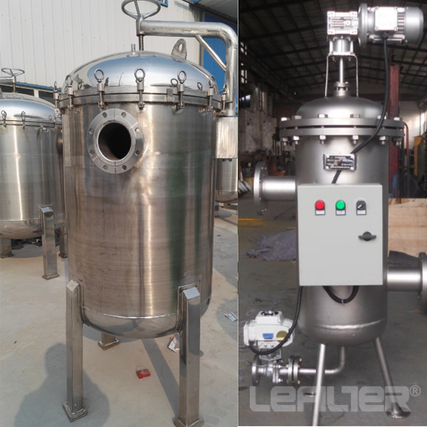 Different types of water filter housing with industry machin